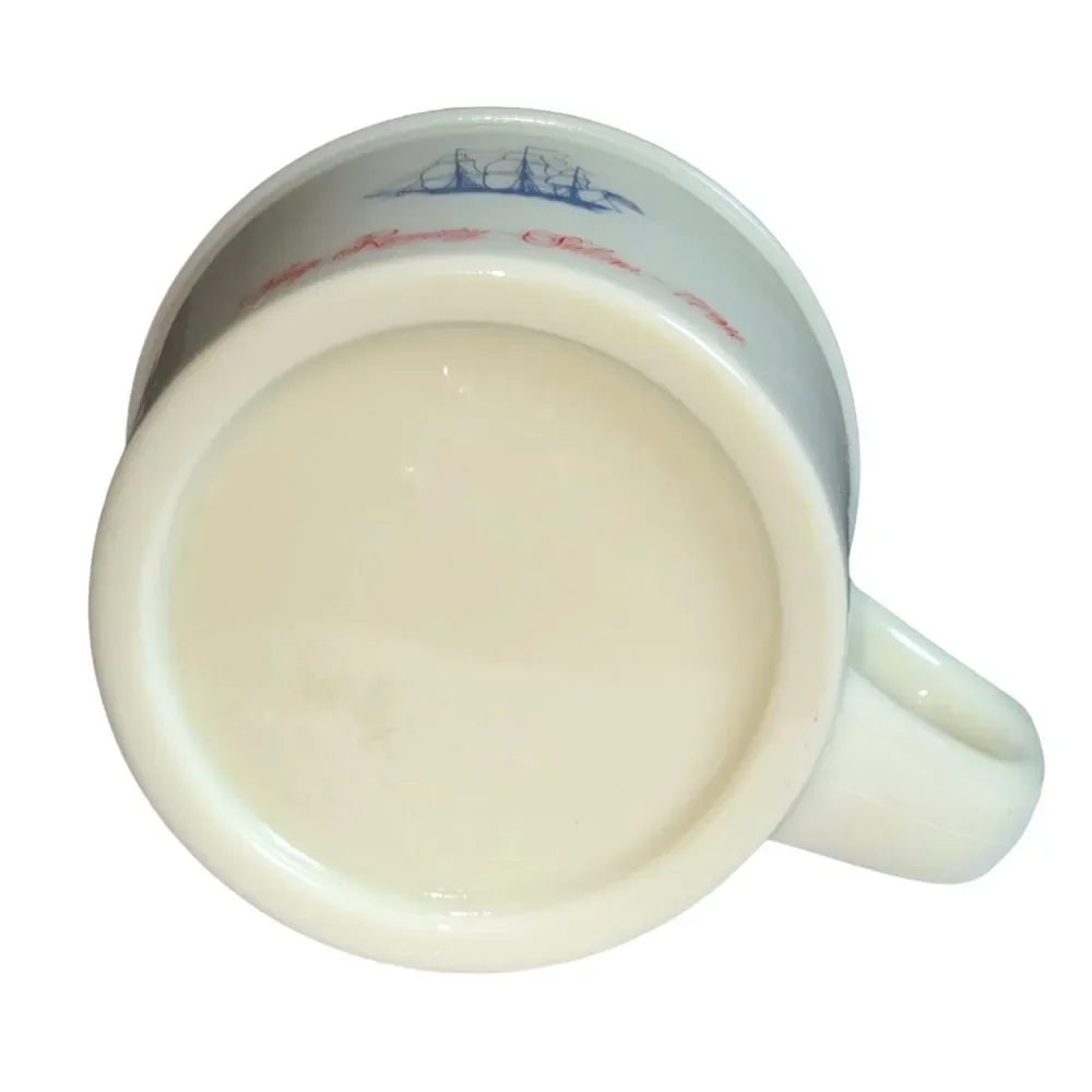 Old Spice VTG Red White Blue Ship Recovery Salem 1974 Shaving Mug 4.5